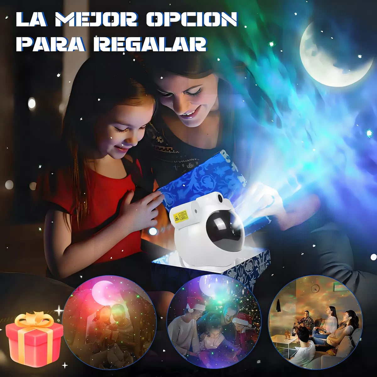 Astronauta Proyector Galaxia con Parlante Bluetooth