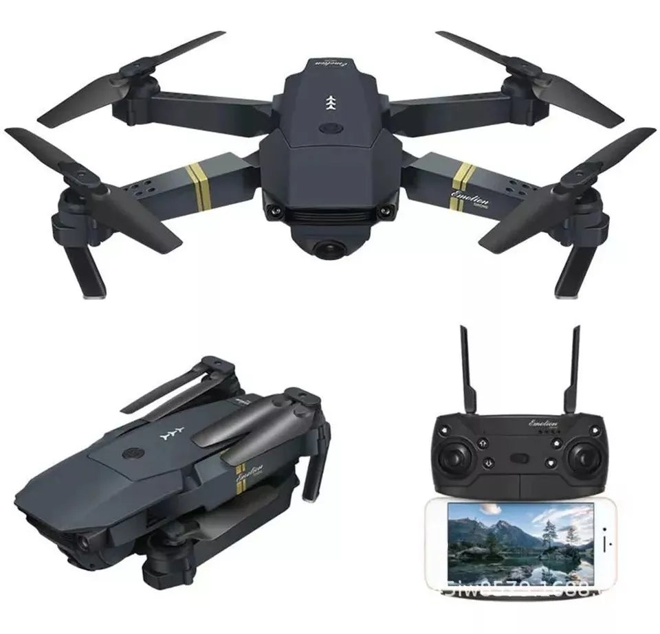 Drone Con Cámara Wifi App Control + Batería Recargable /ryc Color Negro Dron