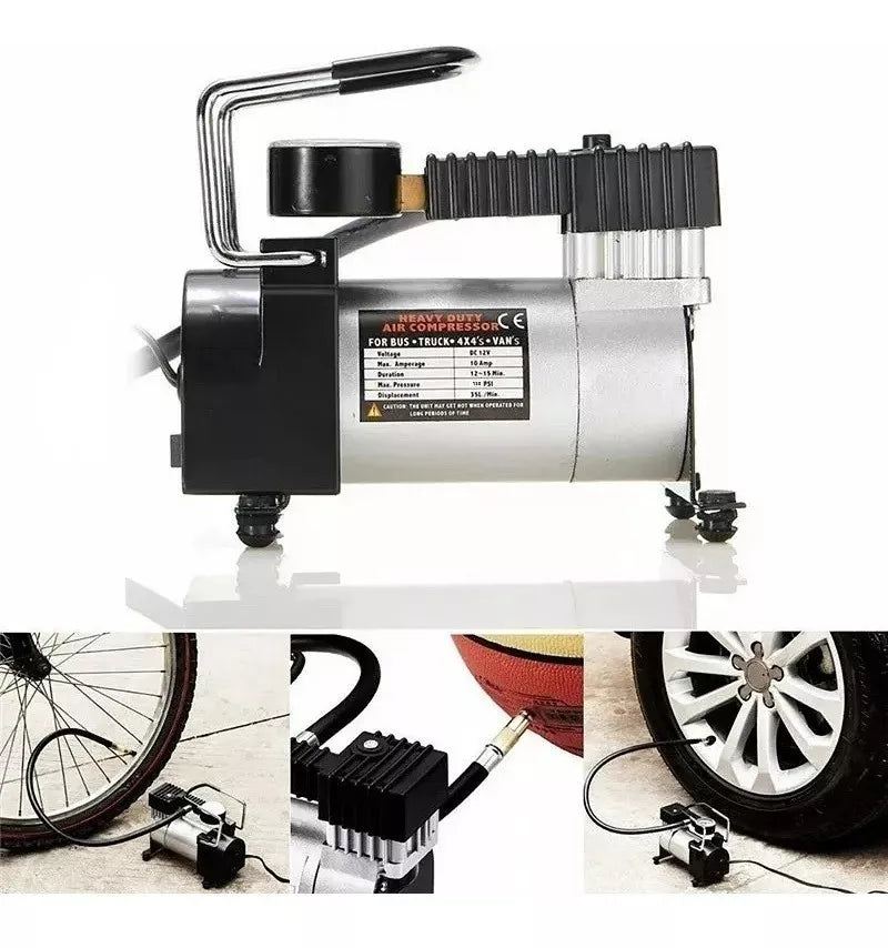 Compresor De Aire Calgary 150 Psi Para Vehículos 12v / Color Plateado Frecuencia 150psi