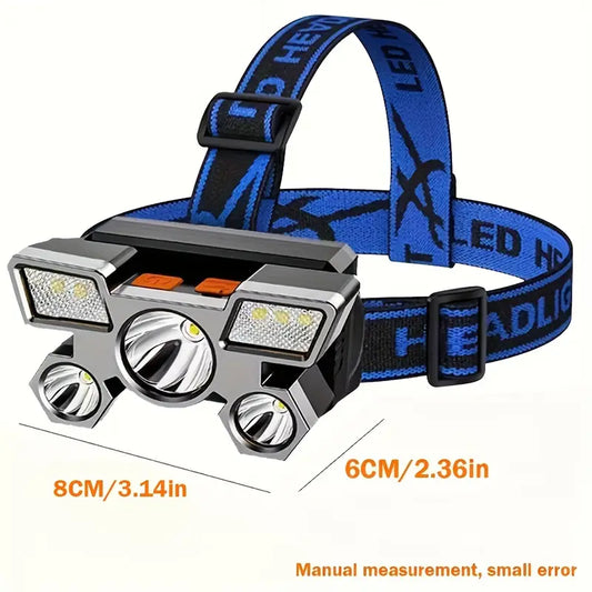 Linterna Led frontal impermeable recargable por USB luz de cabeza súper brillante para acampar de pesca al aire libre Linterna Minero