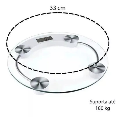 Pesa Digital Baño 180kg 6mm Vidrio Templado Color Blanco